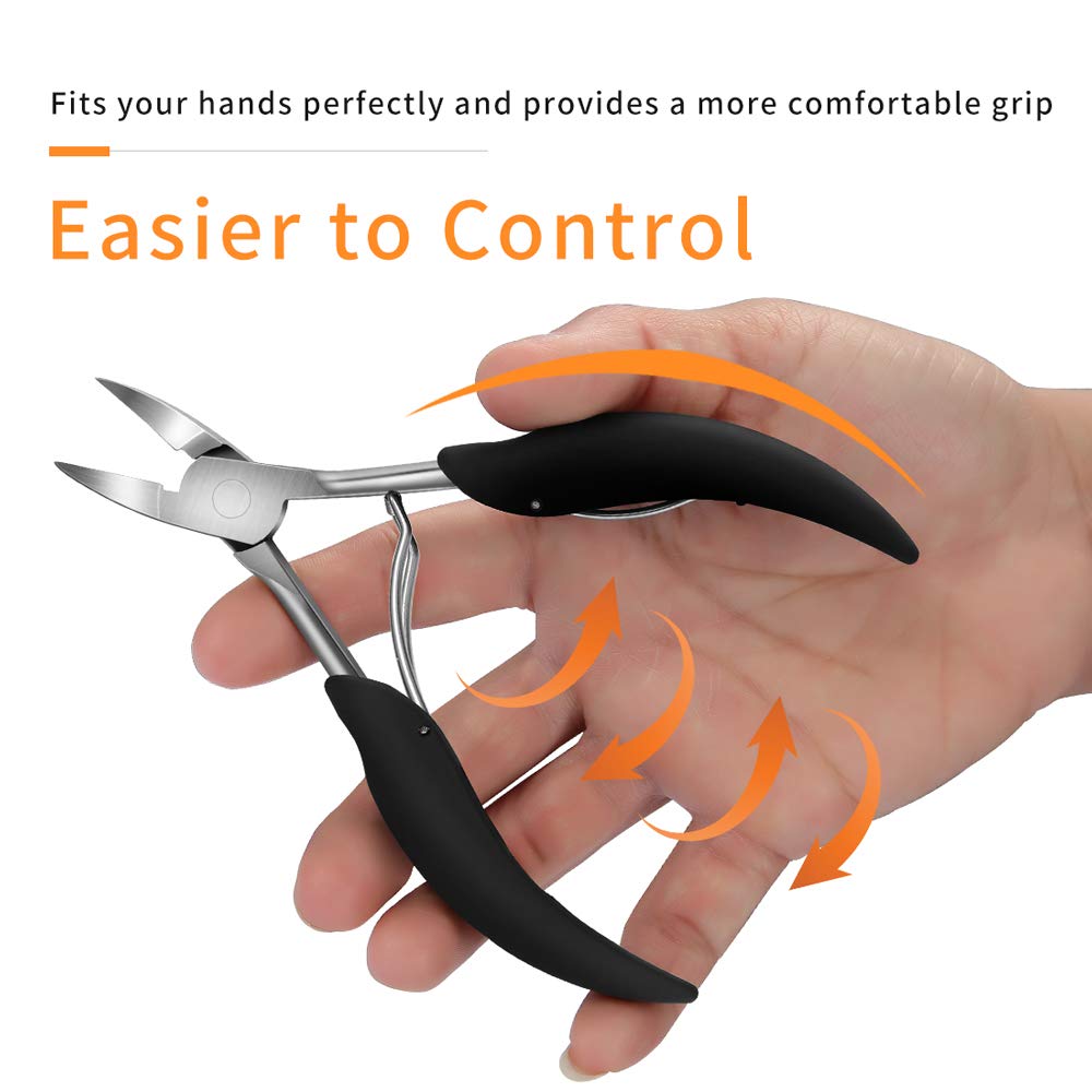 Ingrown toenail Tool,Heavy Duty Podiatrist Thick toenail Clipper with Easy Grip Handle, Stainless Steel Nails Scissors for Seniors,Adults (Included One Nail File)